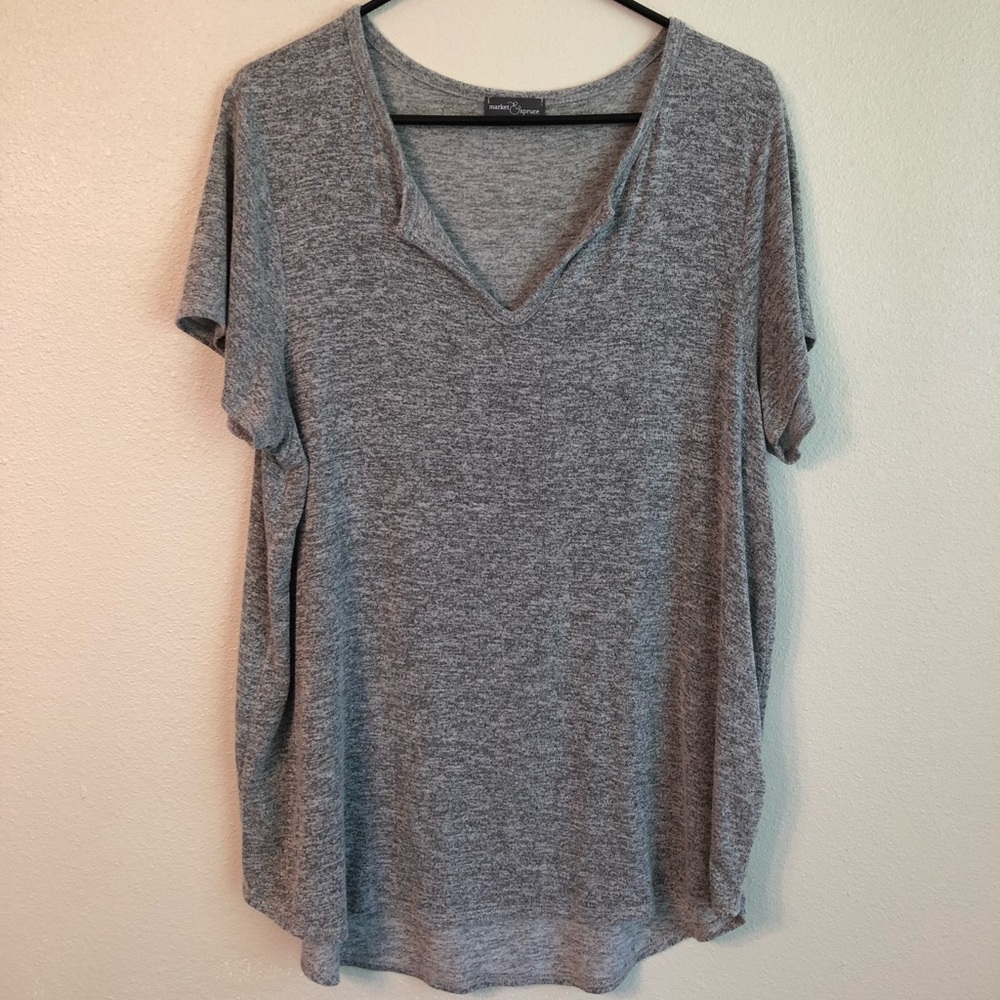 Market & Spruce Split Neck Knot Tee XL